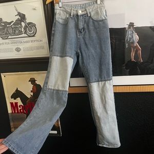 Color block jeans